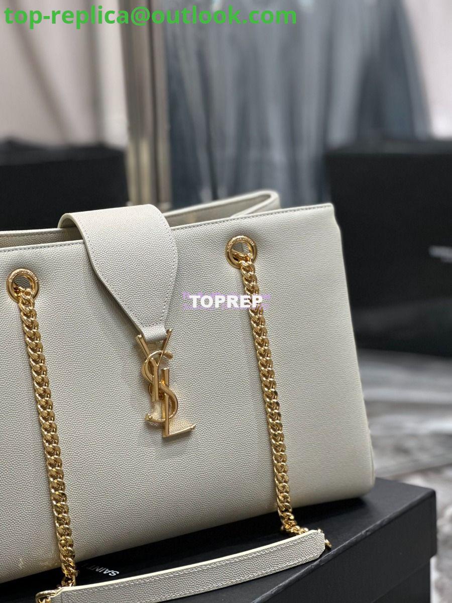 Replica YSL Saint Laurent Cassandre Shopper Bag in Grained Calfskin 668900 White 9 Replica YSL Saint Laurent Cassandre Shopper Bag in Grained Calfskin 668900 White 9