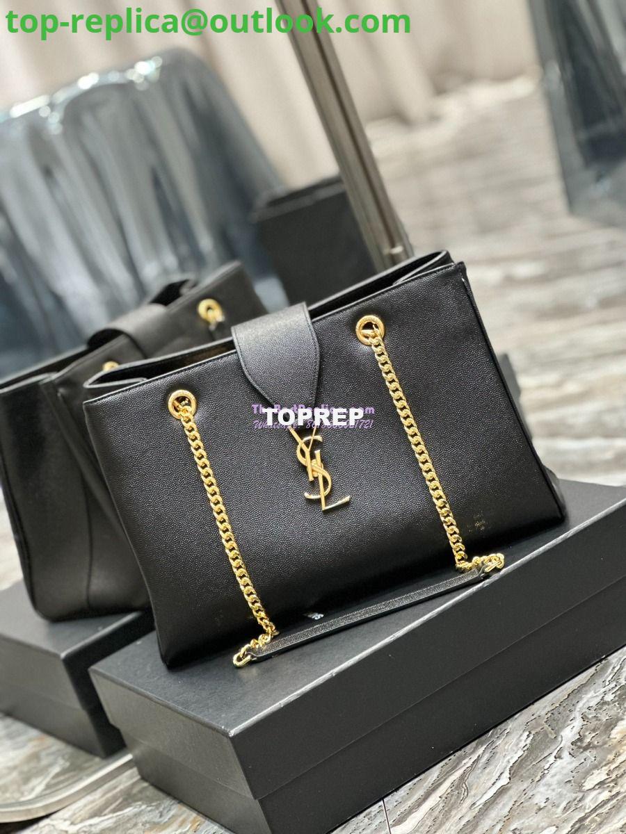 Replica YSL Saint Laurent Cassandre Shopper Bag in Grained Calfskin 668900 Black 2 Replica YSL Saint Laurent Cassandre Shopper Bag in Grained Calfskin 668900 Black 2
