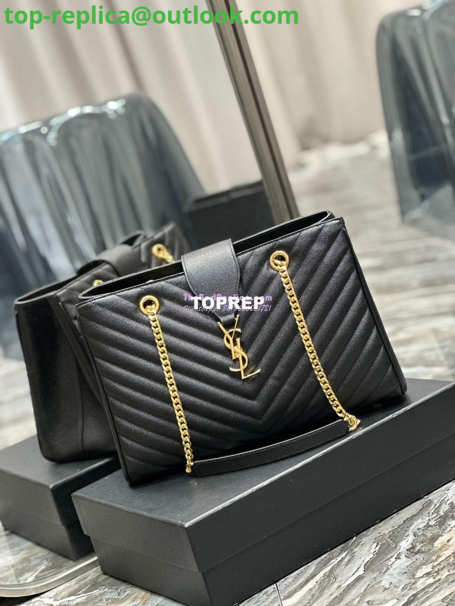 Replica YSL Saint Laurent Classic Chevron Quilted Monogram Shopping Bag in Grained Calfskin 668900 Black 2 Replica YSL Saint Laurent Classic Chevron Quilted Monogram Shopping Bag in Grained Calfskin 668900 Black 2