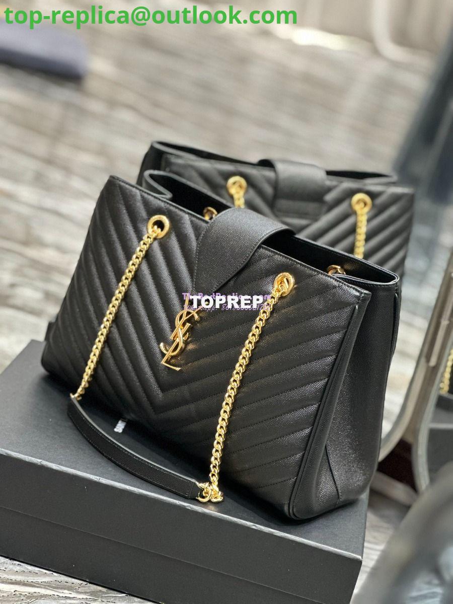 Replica YSL Saint Laurent Classic Chevron Quilted Monogram Shopping Bag in Grained Calfskin 668900 Black 3 Replica YSL Saint Laurent Classic Chevron Quilted Monogram Shopping Bag in Grained Calfskin 668900 Black 3