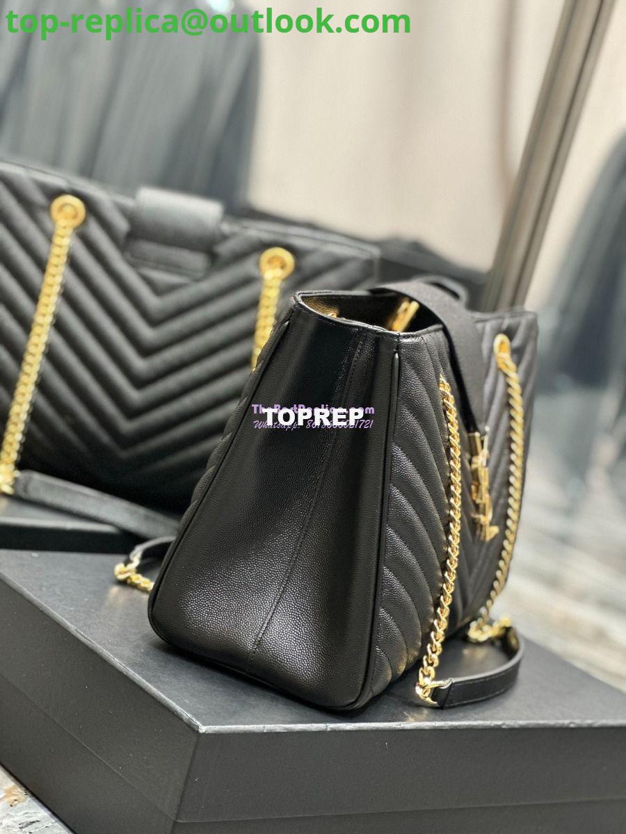 Replica YSL Saint Laurent Classic Chevron Quilted Monogram Shopping Bag in Grained Calfskin 668900 Black 5 Replica YSL Saint Laurent Classic Chevron Quilted Monogram Shopping Bag in Grained Calfskin 668900 Black 5