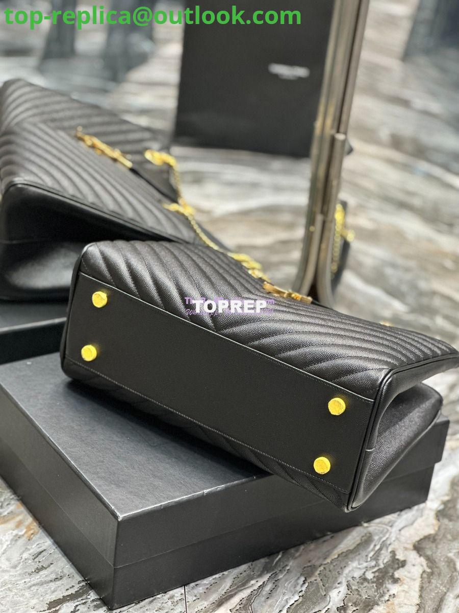 Replica YSL Saint Laurent Classic Chevron Quilted Monogram Shopping Bag in Grained Calfskin 668900 Black 15 Replica YSL Saint Laurent Classic Chevron Quilted Monogram Shopping Bag in Grained Calfskin 668900 Black 15