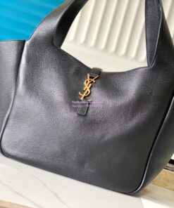 Replica YSL Saint Laurent Bea In Grained Leather Deerskin 763435 Black