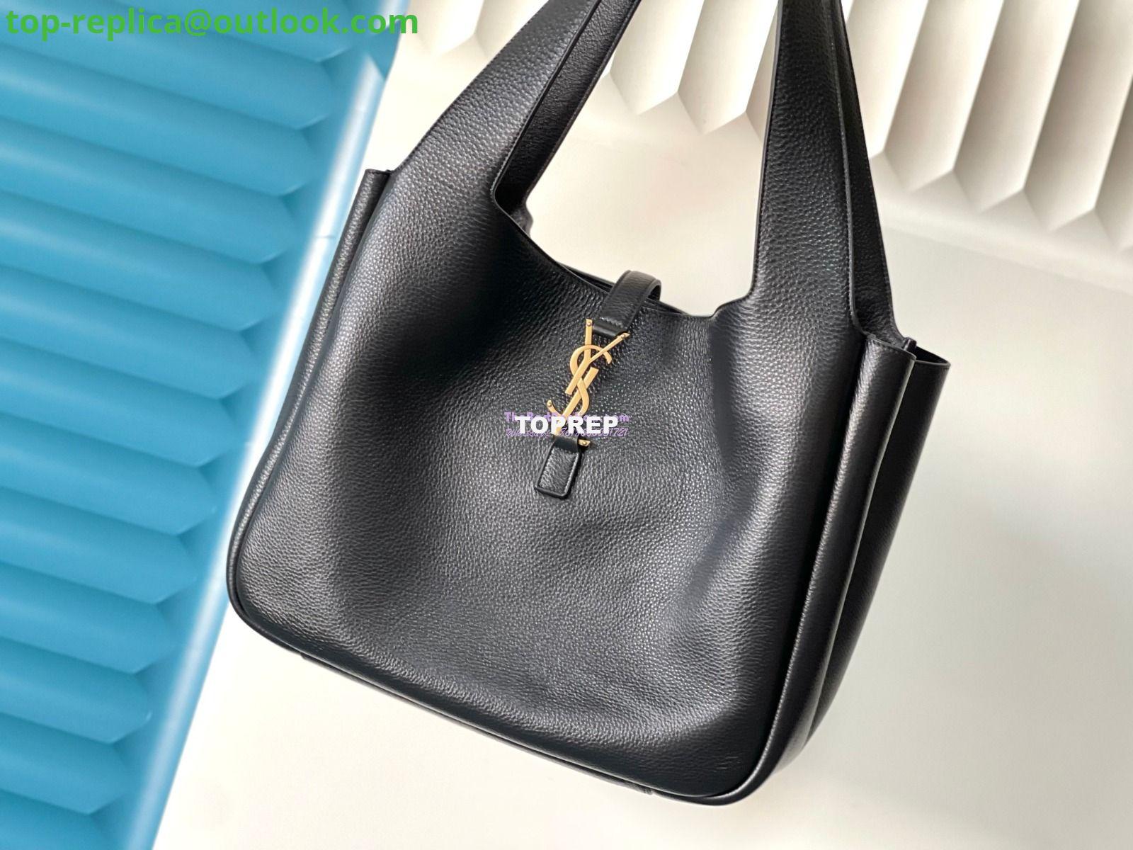 Replica YSL Saint Laurent Bea In Grained Leather Deerskin 763435 Black 3 Replica YSL Saint Laurent Bea In Grained Leather Deerskin 763435 Black 3