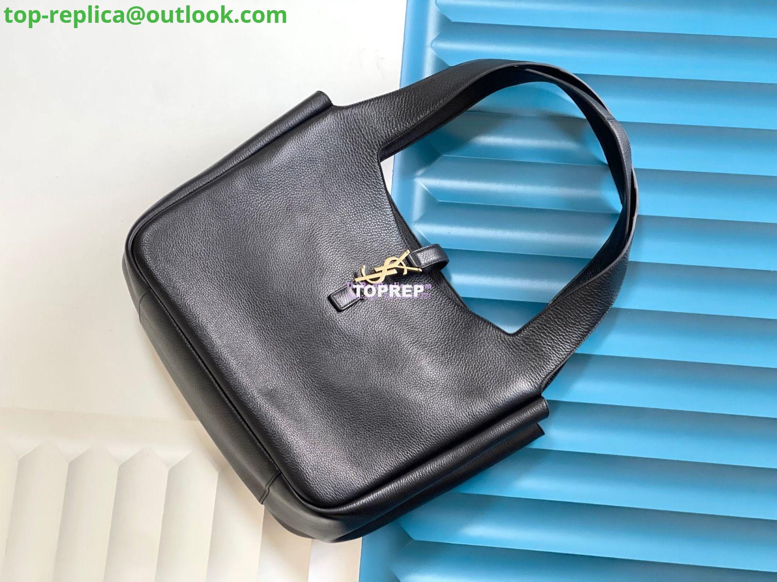 Replica YSL Saint Laurent Bea In Grained Leather Deerskin 763435 Black 4 Replica YSL Saint Laurent Bea In Grained Leather Deerskin 763435 Black 4