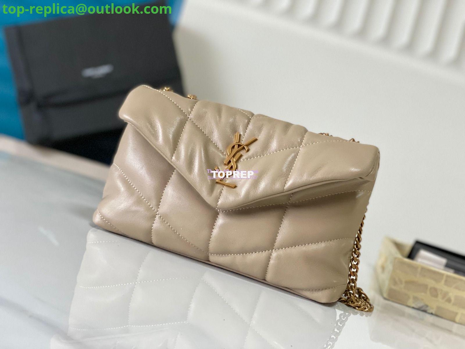 Replica YSL Saint Laurent Mini Loulou Puffer Toy Bag In Quilted Lambskin Dark Beige Replica YSL Saint Laurent Mini Loulou Puffer Toy Bag In Quilted Lambskin Dark Beige