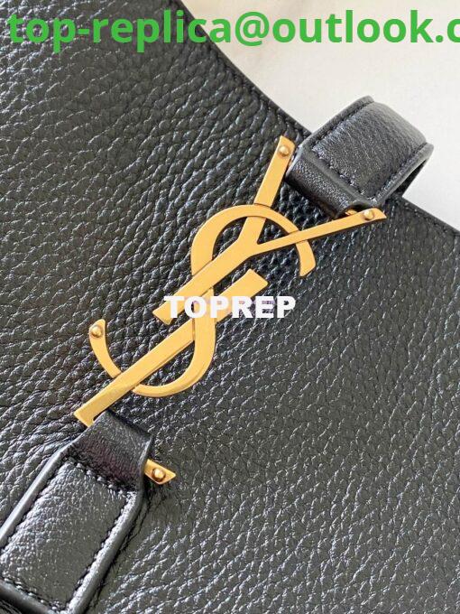 Replica YSL Saint Laurent Bea In Grained Leather Deerskin 763435 Black 7