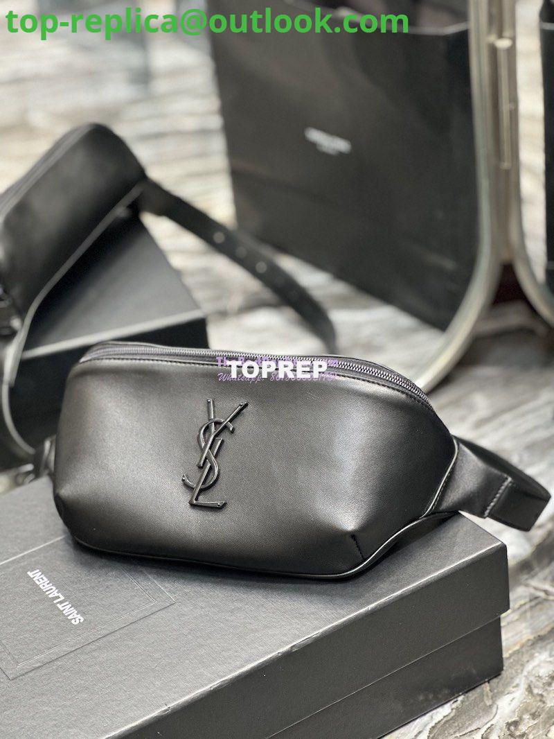 Replica YSL Saint Laurent Cassandre Classic Belt Bag In Smooth Calf Leather 589959 All Black 3 Replica YSL Saint Laurent Cassandre Classic Belt Bag In Smooth Calf Leather 589959 All Black 3