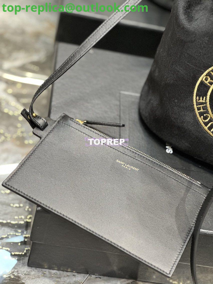 Replica YSL Saint Laurent Rive Gauche Embroidered Felt And Smooth Leather Lace-up Bucket Bag 710261 12 Replica YSL Saint Laurent Rive Gauche Embroidered Felt And Smooth Leather Lace-up Bucket Bag 710261 12