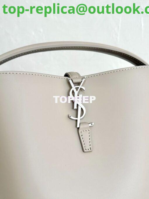 Replica YSL Saint Laurent Small Le 37 in Shiny Leather 7490362 Seasalt Silver Hardware 5