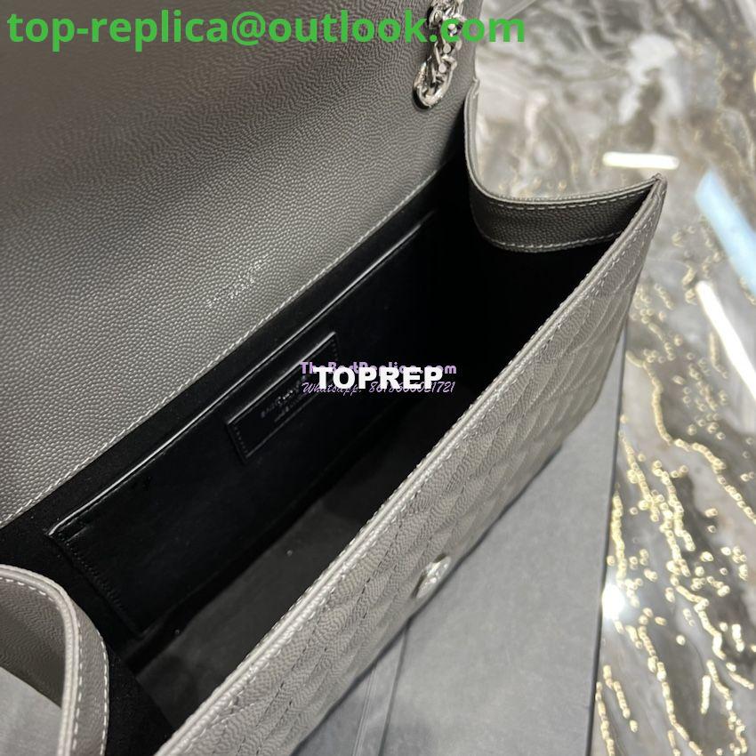 Replica YSL Saint Laurent Medium Envelope Bag In Mix Matelassé Grain De Poudre Embossed Leather 487206 Grey in Silver Hardware 8 Replica YSL Saint Laurent Medium Envelope Bag In Mix Matelassé Grain De Poudre Embossed Leather 487206 Grey in Silver Hardware 8
