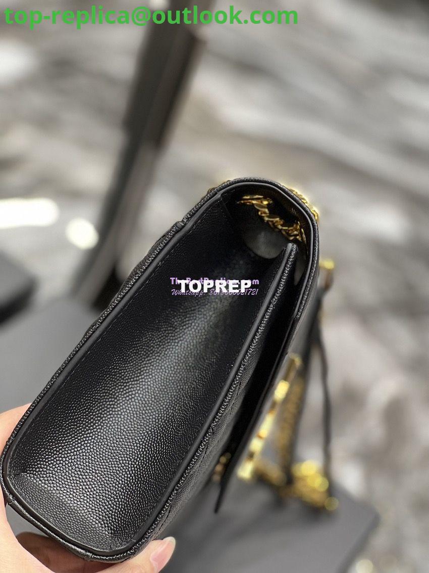 Replica YSL Saint Laurent Medium Envelope Bag In Mix Matelassé Grain De Poudre Embossed Leather 487206 Black in Gold Hardware 4 Replica YSL Saint Laurent Medium Envelope Bag In Mix Matelassé Grain De Poudre Embossed Leather 487206 Black in Gold Hardware 4