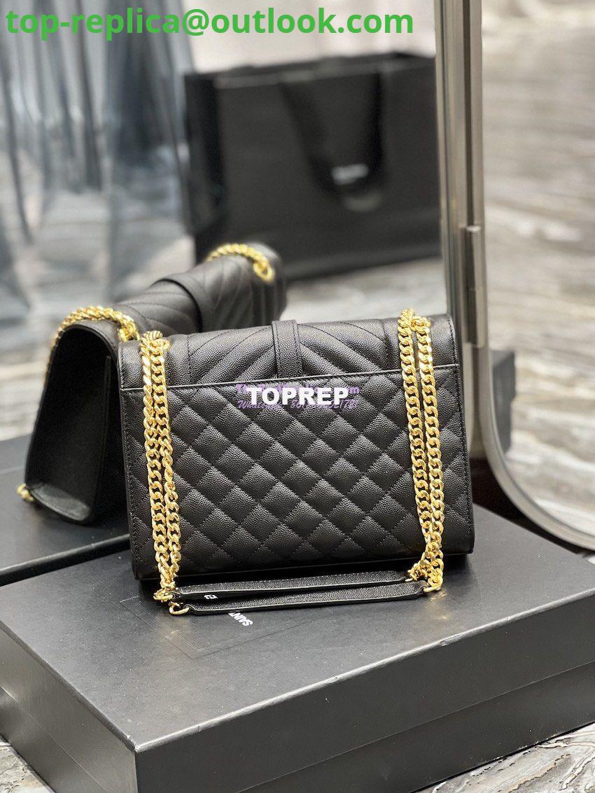 Replica YSL Saint Laurent Medium Envelope Bag In Mix Matelassé Grain De Poudre Embossed Leather 487206 Black in Gold Hardware 7 Replica YSL Saint Laurent Medium Envelope Bag In Mix Matelassé Grain De Poudre Embossed Leather 487206 Black in Gold Hardware 7
