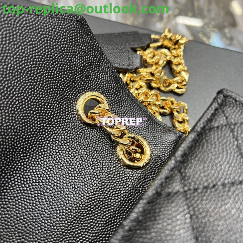 Replica YSL Saint Laurent Medium Envelope Bag In Mix Matelassé Grain De Poudre Embossed Leather 487206 Black in Gold Hardware 10 Replica YSL Saint Laurent Medium Envelope Bag In Mix Matelassé Grain De Poudre Embossed Leather 487206 Black in Gold Hardware 10