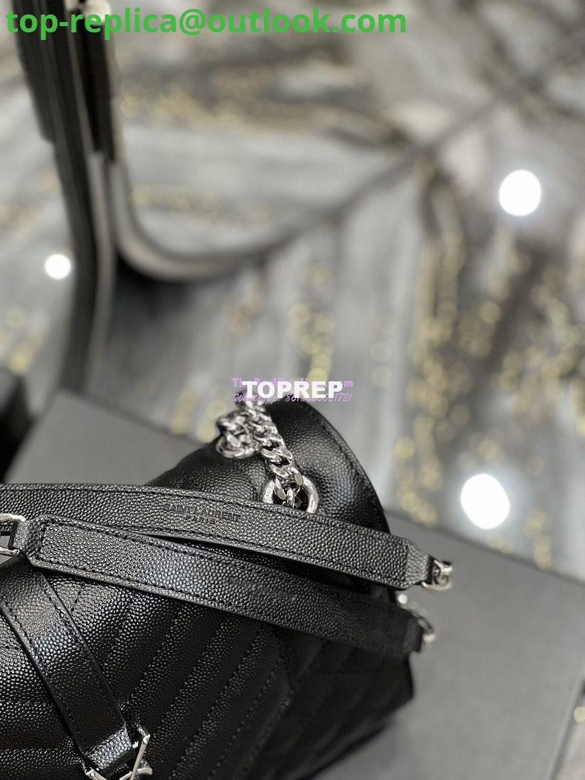 Replica YSL Saint Laurent Medium Envelope Bag In Mix Matelassé Grain De Poudre Embossed Leather 487206 Black in Silver Hardware 7 Replica YSL Saint Laurent Medium Envelope Bag In Mix Matelassé Grain De Poudre Embossed Leather 487206 Black in Silver Hardware 7
