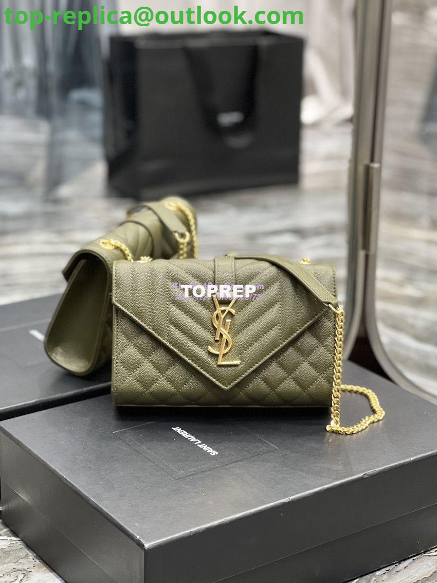 Replica Ysl Envelope Small Bag In Mix Matelasse Grain De Poudre Embossed Leather 526286 Olive Green 2 Replica Ysl Envelope Small Bag In Mix Matelasse Grain De Poudre Embossed Leather 526286 Olive Green 2