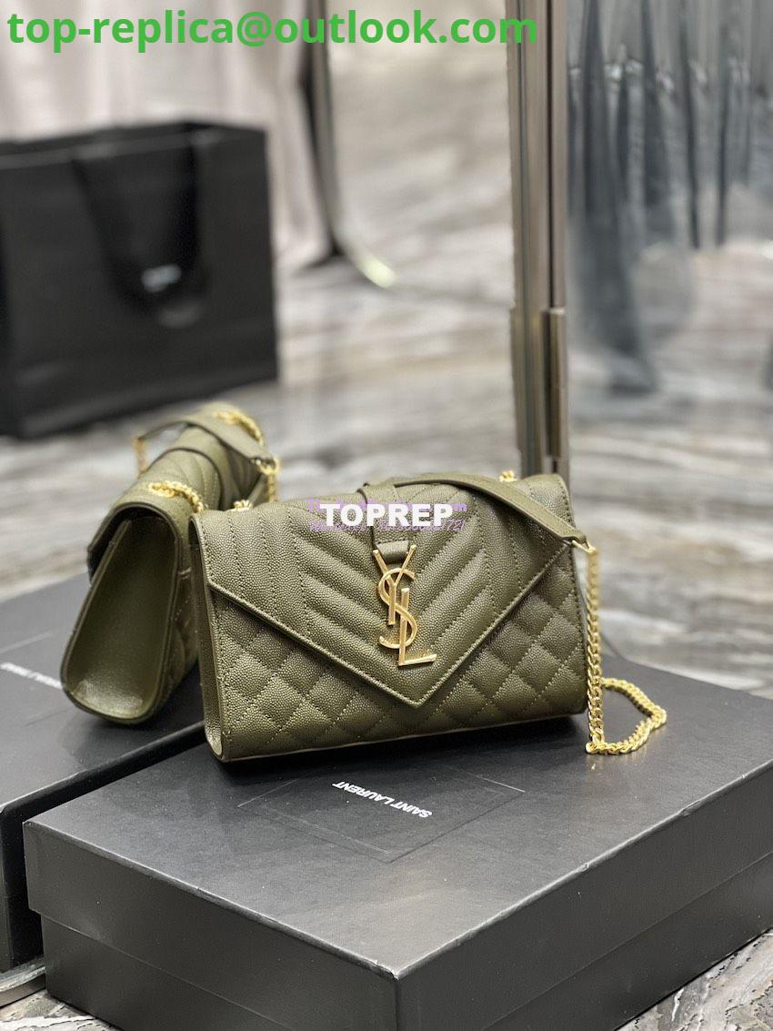 Replica Ysl Envelope Small Bag In Mix Matelasse Grain De Poudre Embossed Leather 526286 Olive Green 3 Replica Ysl Envelope Small Bag In Mix Matelasse Grain De Poudre Embossed Leather 526286 Olive Green 3