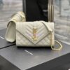 Replica YSL Saint Laurent Envelope Large Bag In Mix Matelasse Grain De Poudre Embossed Leather 487198 Olive Green with Gold Hardware 13