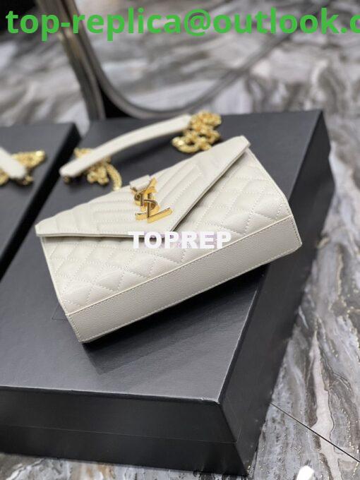 Replica Ysl Envelope Small Bag In Mix Matelasse Grain De Poudre Embossed Leather 526286 White Ghw 10