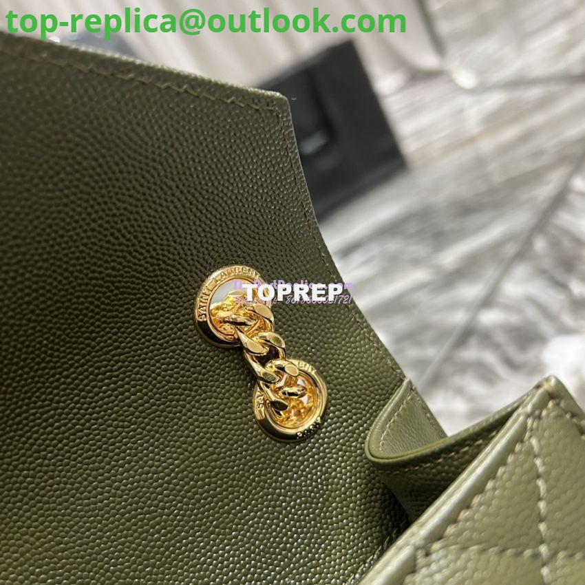 Replica YSL Saint Laurent Envelope Large Bag In Mix Matelasse Grain De Poudre Embossed Leather 487198 Olive Green with Gold Hardware 8 Replica YSL Saint Laurent Envelope Large Bag In Mix Matelasse Grain De Poudre Embossed Leather 487198 Olive Green with Gold Hardware 8