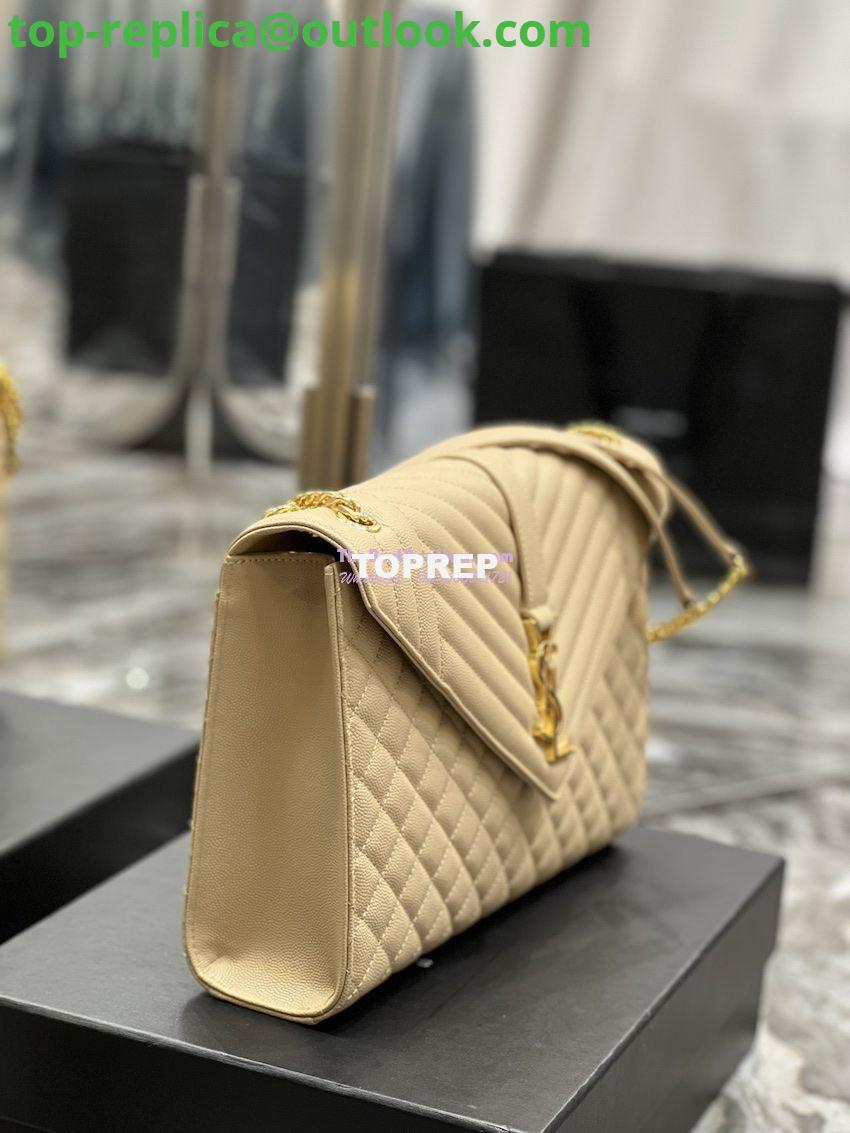 Replica YSL Saint Laurent Envelope Large Bag In Mix Matelasse Grain De Poudre Embossed Leather 487198 Beige with Gold Hardware 4 Replica YSL Saint Laurent Envelope Large Bag In Mix Matelasse Grain De Poudre Embossed Leather 487198 Beige with Gold Hardware 4