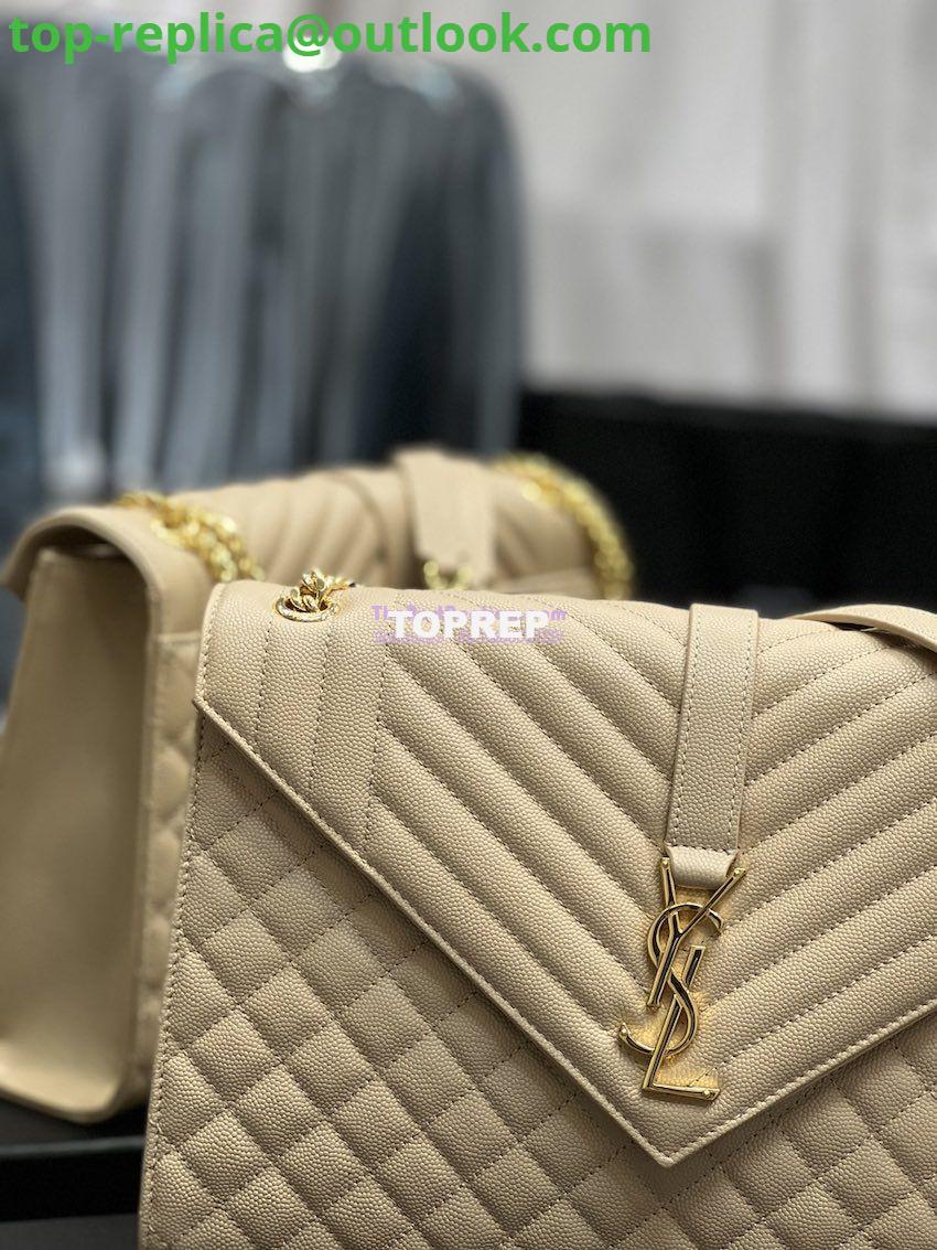 Replica YSL Saint Laurent Envelope Large Bag In Mix Matelasse Grain De Poudre Embossed Leather 487198 Beige with Gold Hardware 6 Replica YSL Saint Laurent Envelope Large Bag In Mix Matelasse Grain De Poudre Embossed Leather 487198 Beige with Gold Hardware 6