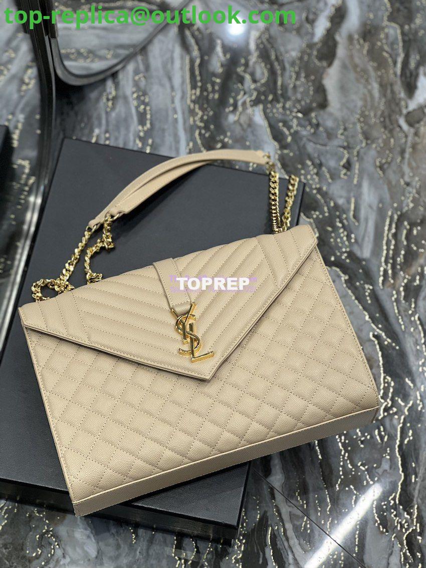 Replica YSL Saint Laurent Envelope Large Bag In Mix Matelasse Grain De Poudre Embossed Leather 487198 Beige with Gold Hardware 8 Replica YSL Saint Laurent Envelope Large Bag In Mix Matelasse Grain De Poudre Embossed Leather 487198 Beige with Gold Hardware 8