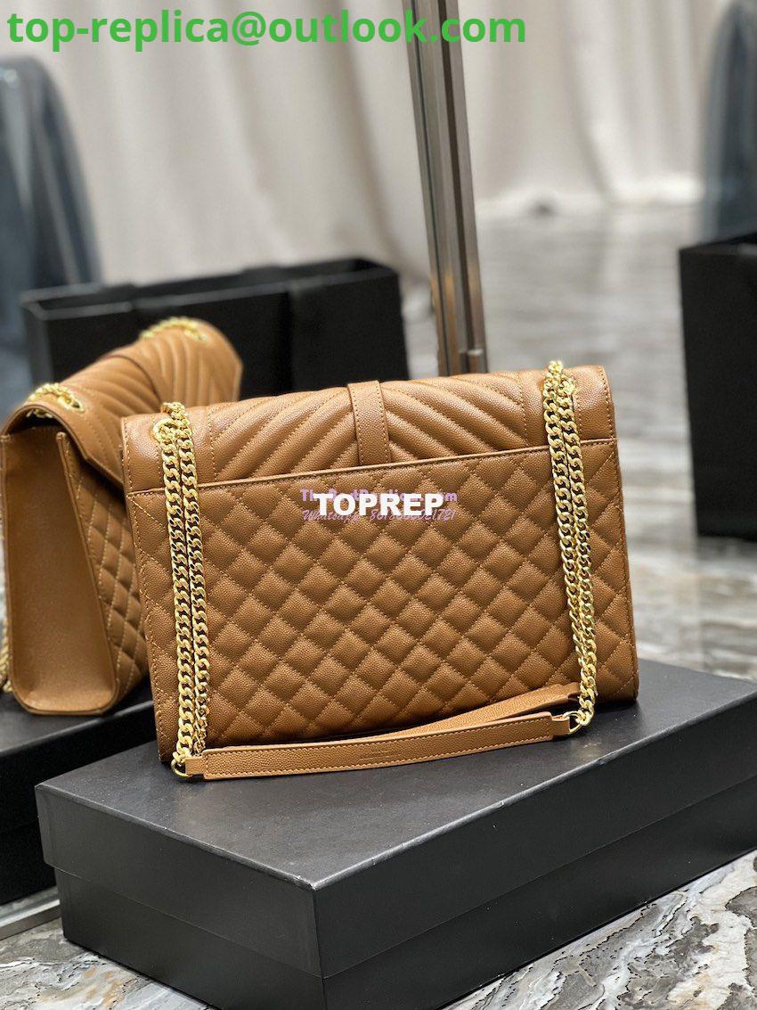 Replica YSL Saint Laurent Envelope Large Bag In Mix Matelasse Grain De Poudre Embossed Leather 487198 Caramel with Gold Hardware 10 Replica YSL Saint Laurent Envelope Large Bag In Mix Matelasse Grain De Poudre Embossed Leather 487198 Caramel with Gold Hardware 10