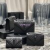 Replica YSL Saint Laurent Envelope Large Bag In Mix Matelasse Grain De Poudre Embossed Leather 487198 Black with Silver Hardware 17