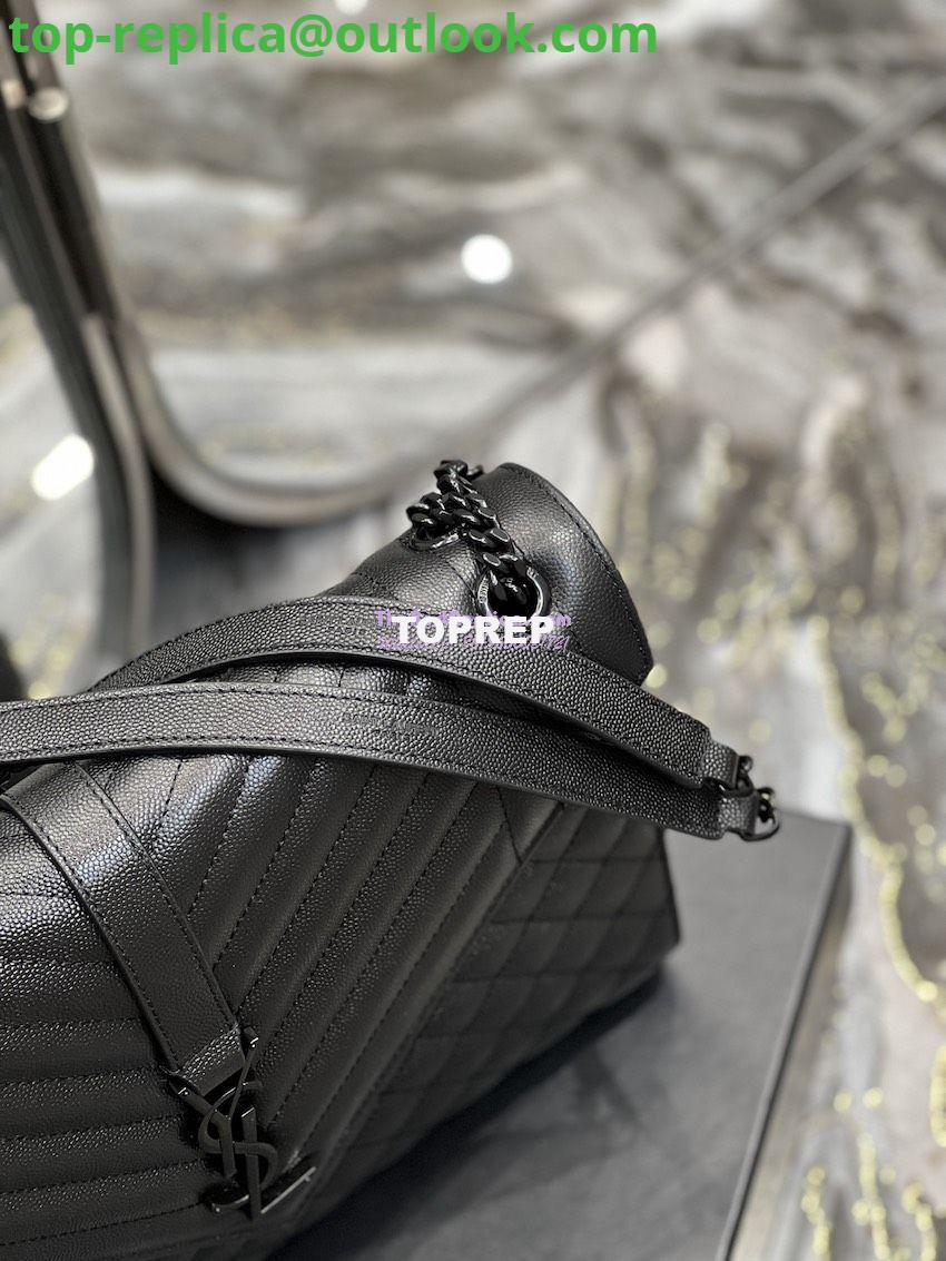 Replica YSL Saint Laurent Envelope Large Bag In Mix Matelasse Grain De Poudre Embossed Leather 487198 Black with Black Hardware 5 Replica YSL Saint Laurent Envelope Large Bag In Mix Matelasse Grain De Poudre Embossed Leather 487198 Black with Black Hardware 5