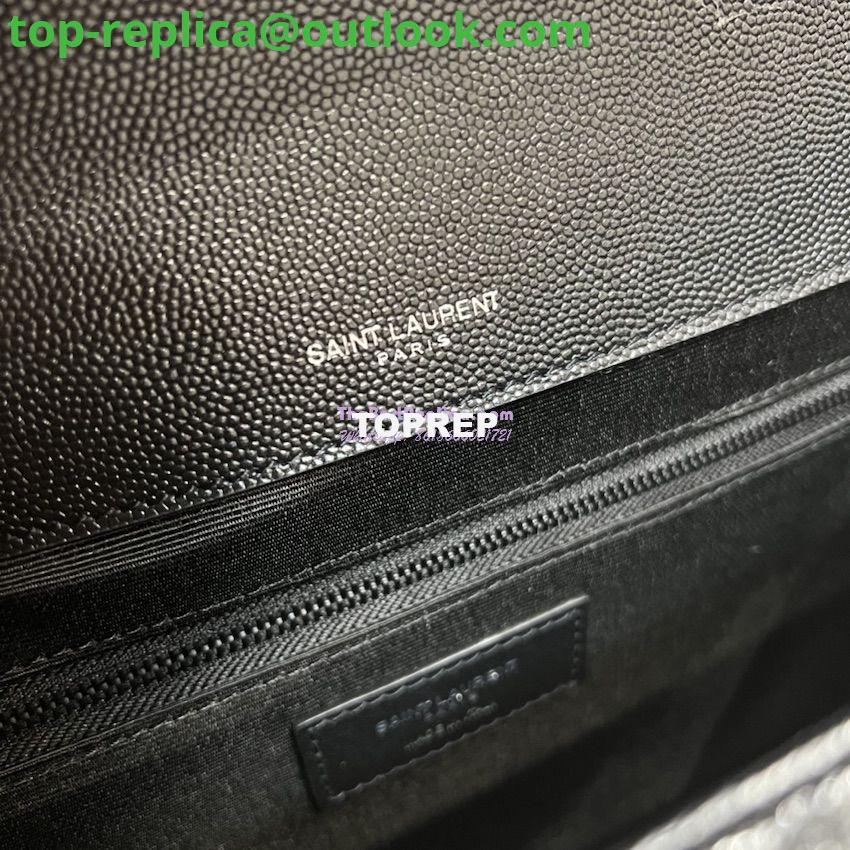 Replica YSL Saint Laurent Envelope Large Bag In Mix Matelasse Grain De Poudre Embossed Leather 487198 Black with Black Hardware 14 Replica YSL Saint Laurent Envelope Large Bag In Mix Matelasse Grain De Poudre Embossed Leather 487198 Black with Black Hardware 14
