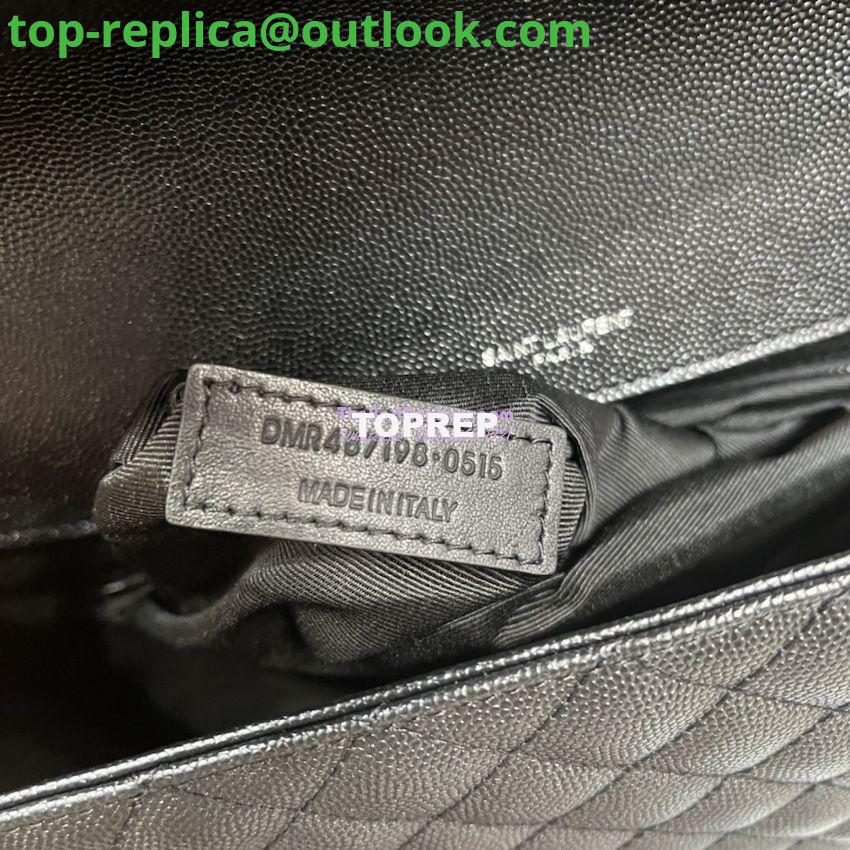 Replica YSL Saint Laurent Envelope Large Bag In Mix Matelasse Grain De Poudre Embossed Leather 487198 Black with Black Hardware 15 Replica YSL Saint Laurent Envelope Large Bag In Mix Matelasse Grain De Poudre Embossed Leather 487198 Black with Black Hardware 15