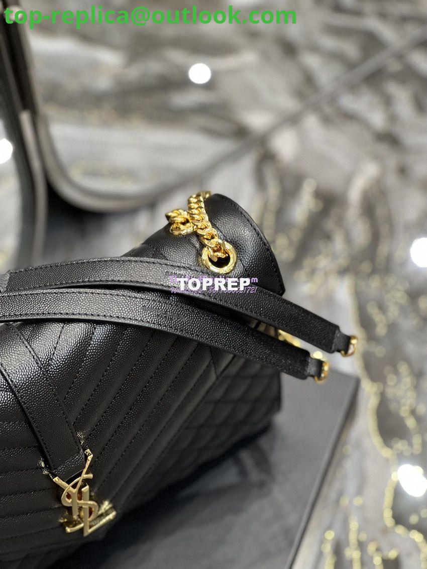 Replica YSL Saint Laurent Envelope Large Bag In Mix Matelasse Grain De Poudre Embossed Leather 487198 Black with Gold Hardware 9 Replica YSL Saint Laurent Envelope Large Bag In Mix Matelasse Grain De Poudre Embossed Leather 487198 Black with Gold Hardware 9