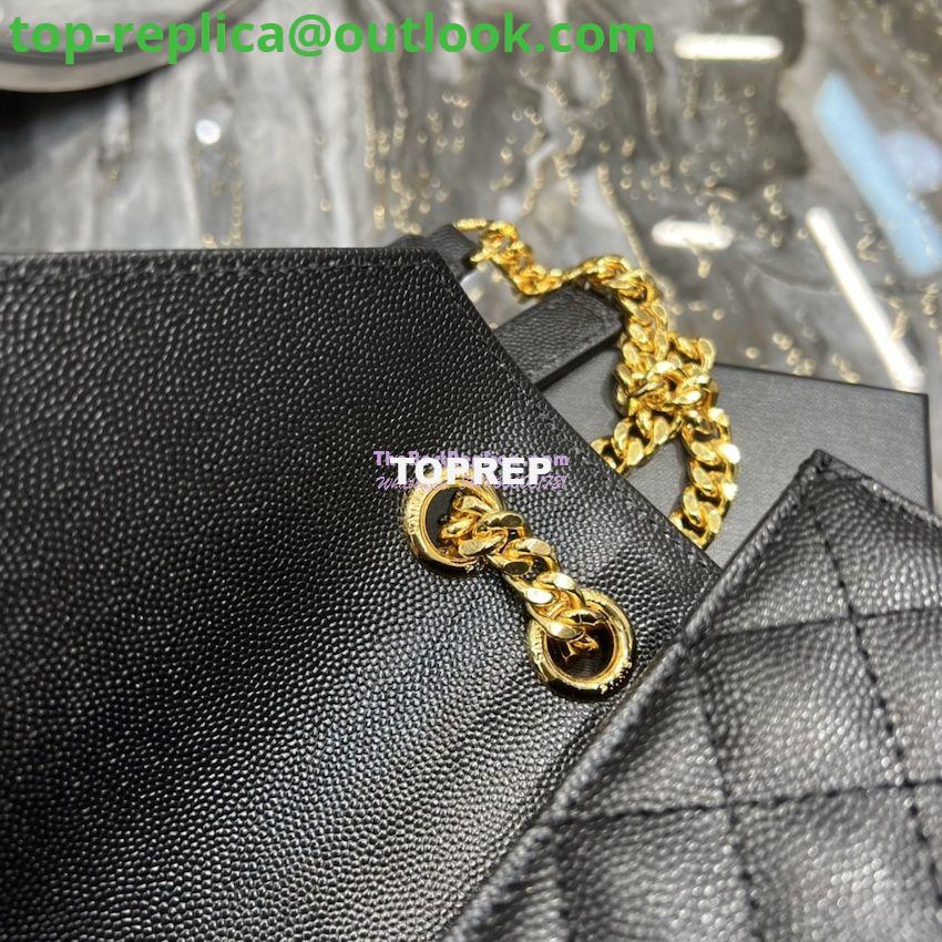 Replica YSL Saint Laurent Envelope Large Bag In Mix Matelasse Grain De Poudre Embossed Leather 487198 Black with Gold Hardware 10 Replica YSL Saint Laurent Envelope Large Bag In Mix Matelasse Grain De Poudre Embossed Leather 487198 Black with Gold Hardware 10