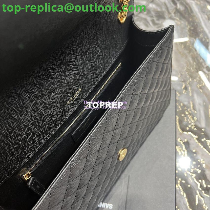 Replica YSL Saint Laurent Envelope Large Bag In Mix Matelasse Grain De Poudre Embossed Leather 487198 Black with Gold Hardware 11 Replica YSL Saint Laurent Envelope Large Bag In Mix Matelasse Grain De Poudre Embossed Leather 487198 Black with Gold Hardware 11