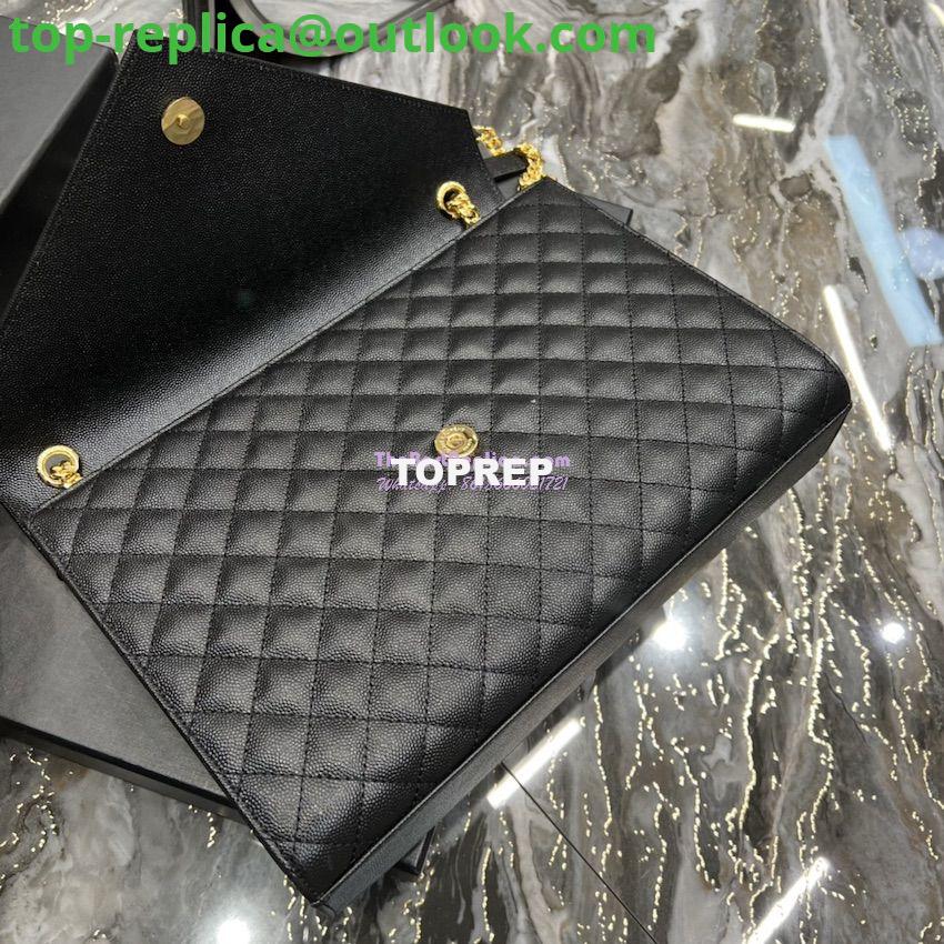 Replica YSL Saint Laurent Envelope Large Bag In Mix Matelasse Grain De Poudre Embossed Leather 487198 Black with Gold Hardware 12 Replica YSL Saint Laurent Envelope Large Bag In Mix Matelasse Grain De Poudre Embossed Leather 487198 Black with Gold Hardware 12
