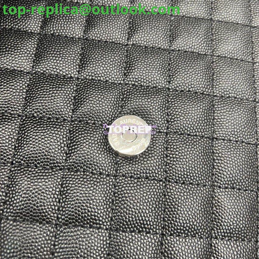 Replica YSL Saint Laurent Envelope Large Bag In Mix Matelasse Grain De Poudre Embossed Leather 487198 Black with Silver Hardware 12 Replica YSL Saint Laurent Envelope Large Bag In Mix Matelasse Grain De Poudre Embossed Leather 487198 Black with Silver Hardware 12