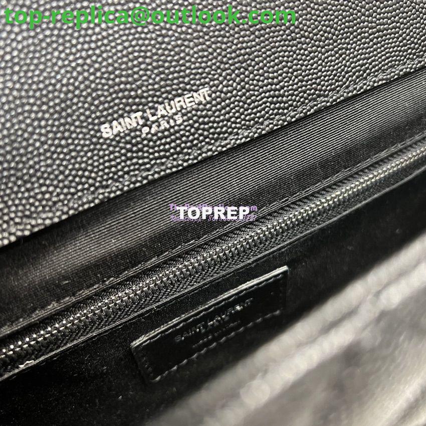 Replica YSL Saint Laurent Envelope Large Bag In Mix Matelasse Grain De Poudre Embossed Leather 487198 Black with Silver Hardware 14 Replica YSL Saint Laurent Envelope Large Bag In Mix Matelasse Grain De Poudre Embossed Leather 487198 Black with Silver Hardware 14