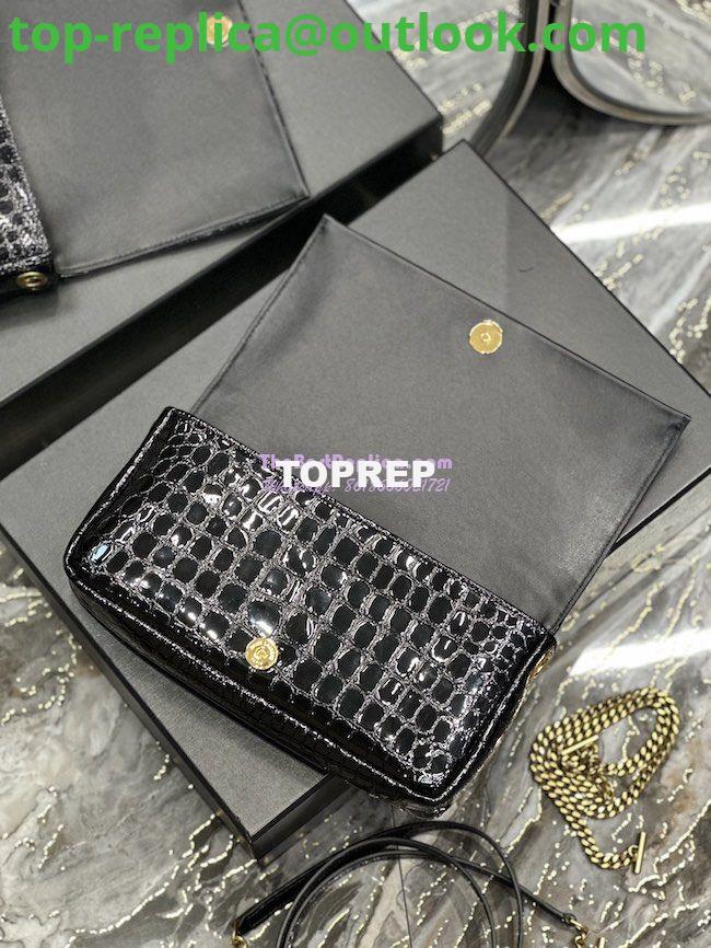 Replica YSL Saint Laurent Kate 99 Chain Bag In Crocodile Embossed Calfskin 6606181 Black 5 Replica YSL Saint Laurent Kate 99 Chain Bag In Crocodile Embossed Calfskin 6606181 Black 5