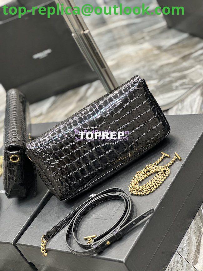 Replica YSL Saint Laurent Kate 99 Chain Bag In Crocodile Embossed Calfskin 6606181 Black 7 Replica YSL Saint Laurent Kate 99 Chain Bag In Crocodile Embossed Calfskin 6606181 Black 7