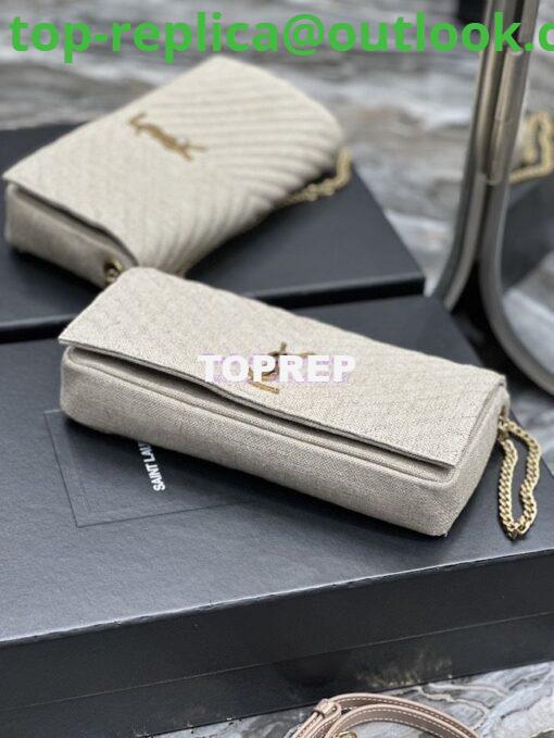 Replica YSL Saint Laurent Kate 99 Chain Bag In Quilted Linen 6606181 Beige 9