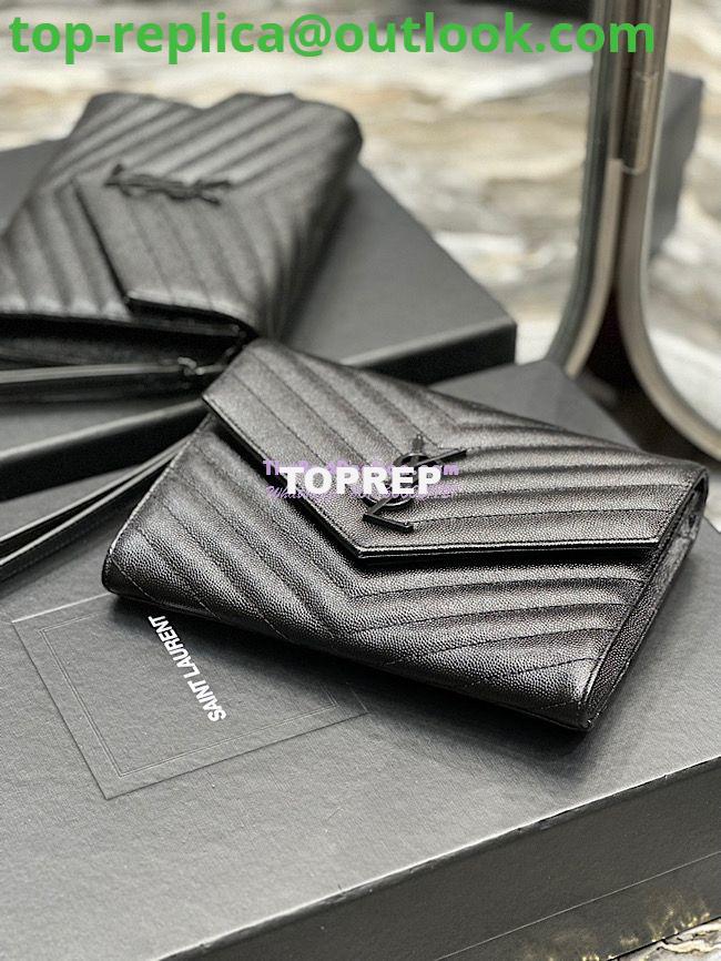 Replica YSL Saint Laurent Monogram Clutch in Quilted Grain De Poudre Embossed Leather 617662 All Black 6 Replica YSL Saint Laurent Monogram Clutch in Quilted Grain De Poudre Embossed Leather 617662 All Black 6