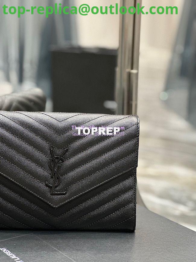Replica YSL Saint Laurent Monogram Clutch in Quilted Grain De Poudre Embossed Leather 617662 All Black 7 Replica YSL Saint Laurent Monogram Clutch in Quilted Grain De Poudre Embossed Leather 617662 All Black 7