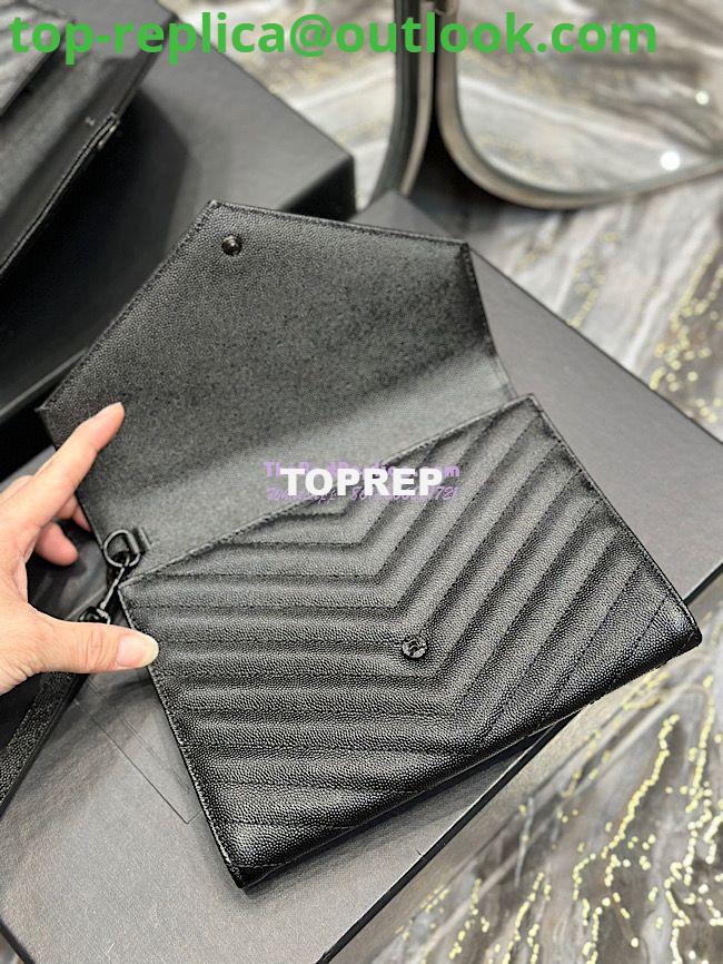 Replica YSL Saint Laurent Monogram Clutch in Quilted Grain De Poudre Embossed Leather 617662 All Black 8 Replica YSL Saint Laurent Monogram Clutch in Quilted Grain De Poudre Embossed Leather 617662 All Black 8
