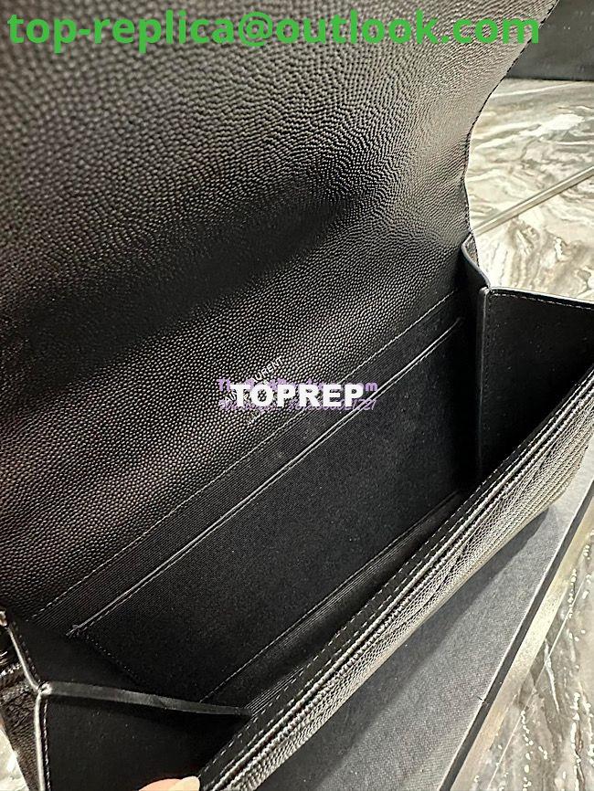 Replica YSL Saint Laurent Monogram Clutch in Quilted Grain De Poudre Embossed Leather 617662 All Black 9 Replica YSL Saint Laurent Monogram Clutch in Quilted Grain De Poudre Embossed Leather 617662 All Black 9