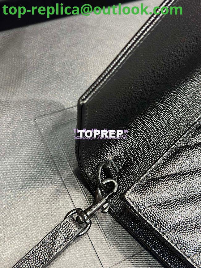 Replica YSL Saint Laurent Monogram Clutch in Quilted Grain De Poudre Embossed Leather 617662 All Black 10 Replica YSL Saint Laurent Monogram Clutch in Quilted Grain De Poudre Embossed Leather 617662 All Black 10