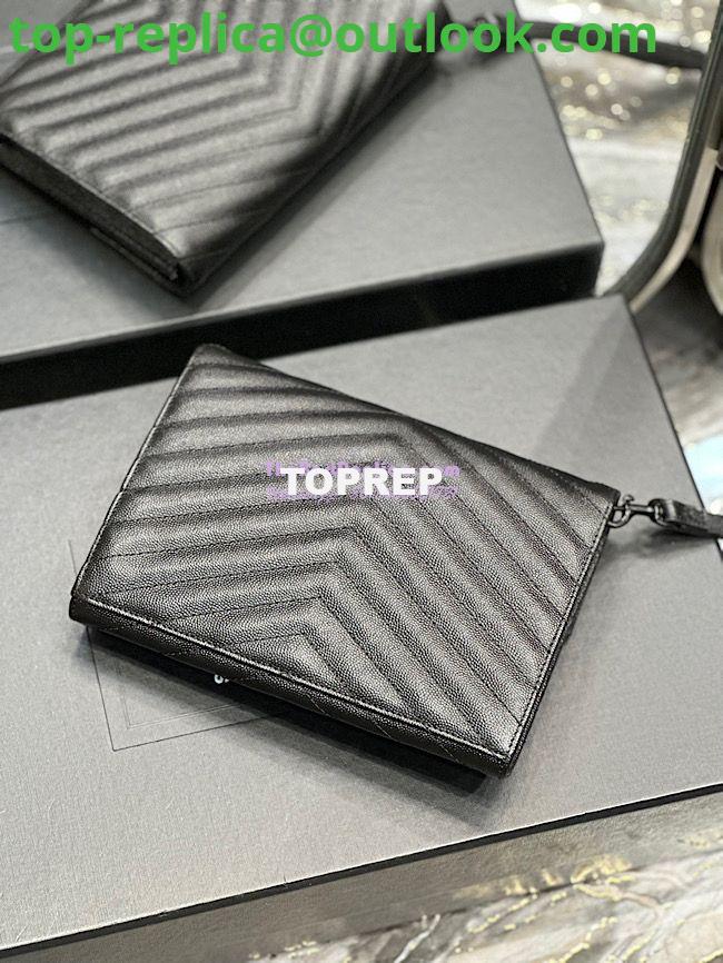 Replica YSL Saint Laurent Monogram Clutch in Quilted Grain De Poudre Embossed Leather 617662 All Black 11 Replica YSL Saint Laurent Monogram Clutch in Quilted Grain De Poudre Embossed Leather 617662 All Black 11