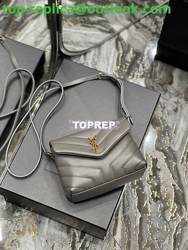 Replica Yves Saint Laurent YSL Loulou Toy Bag In Matelassé "Y" Leather Grey 467072 4 Replica Yves Saint Laurent YSL Loulou Toy Bag In Matelassé "Y" Leather Grey 467072 4