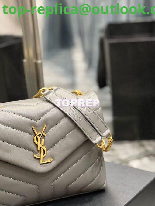 Replica Yves Saint Laurent YSL Loulou Small In Matelassé “Y” Leather Grey 494699 5