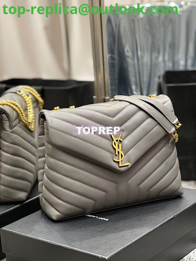 Replica YSL Saint Laurent Medium Loulou Bag In Grey "Y" Matelassé Leather 459749 2 Replica YSL Saint Laurent Medium Loulou Bag In Grey "Y" Matelassé Leather 459749 2